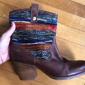 Cute cowgirl booties with colorful print